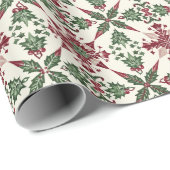 Kerst quilt patroon met sneeuwvlokken en sterren cadeaupapier (Rol Hoek)