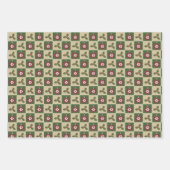 Kerst Quilt Wrapping Papier Set Inpakpapier Vel (Voorkant)