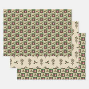 Kerst Quilt Wrapping Papier Set Inpakpapier Vel