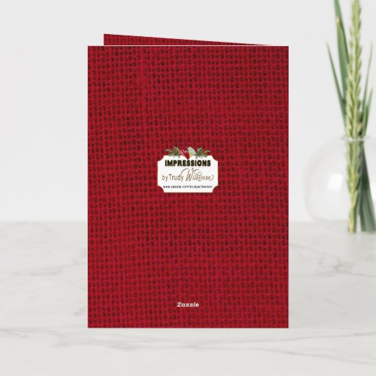 Kerst quilting patchwork hart in kerstprint kaart (Achterkant)