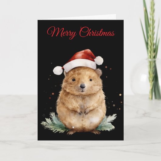 Kerst Quokka Feestdagen Kaart (Voorkant)