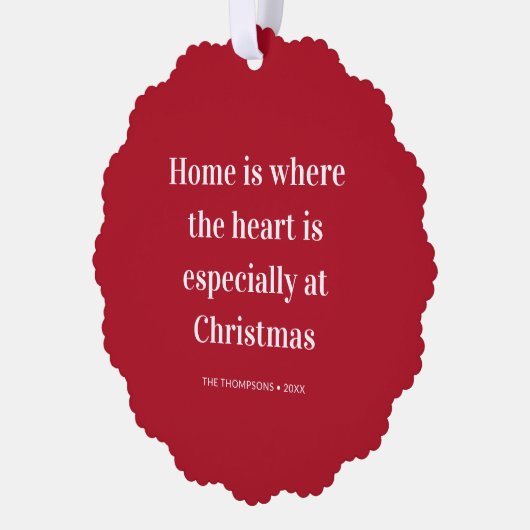 Kerst Quote Home is waar het hart is Ornament Kaart (Links)