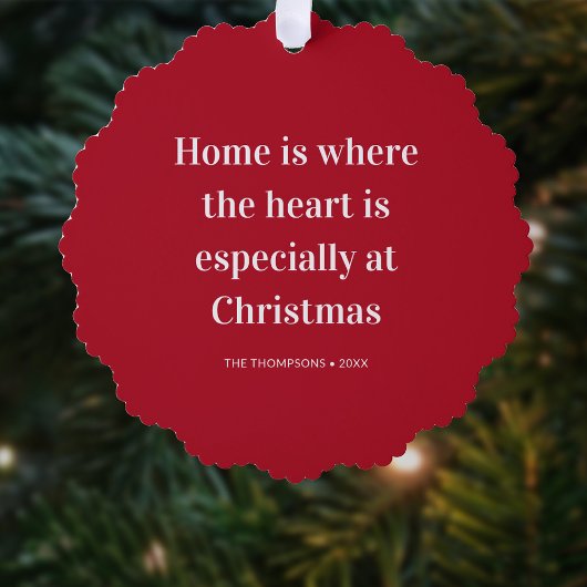 Kerst Quote Home is waar het hart is Ornament Kaart