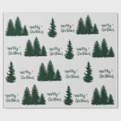 Kerst Quote Tree Patroon Elegant Zwart Wit Cadeaupapier (Vlak)