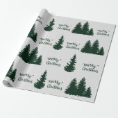 Kerst Quote Tree Patroon Elegant Zwart Wit Cadeaupapier (Uitgerold)