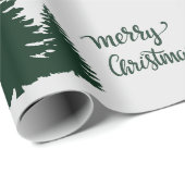 Kerst Quote Tree Patroon Elegant Zwart Wit Cadeaupapier (Rol Hoek)