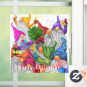 Kerst Raam Cling met Happy Gnome Party Raamsticker (Huis)