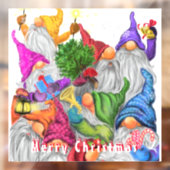 Kerst Raam Cling met Happy Gnome Party Raamsticker (Vel 2)