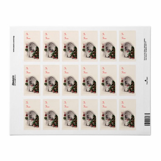 Kerst Raam Lichten Gift Label Stickers (Full Sheet)