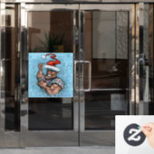 Kerst Raam Sticker (Kantoordeur)