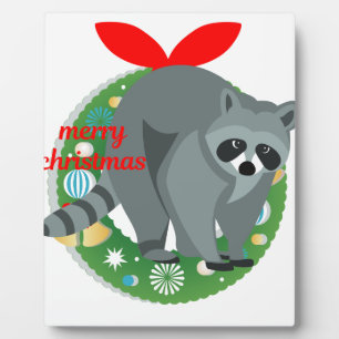 kerst raccoon fotoplaat