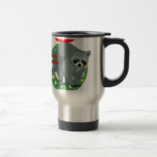 kerst raccoon reisbeker