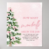 Kerst raden hoeveel sneeuwballen Baby shower Poster (Voorkant)