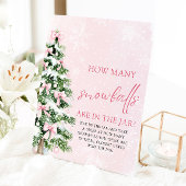 Kerst raden hoeveel sneeuwballen Baby shower Reclamebord Met Voetstuk