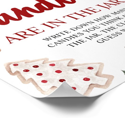 Kerst raden hoeveel Snoepjes Baby shower spel Poster (Hoek)