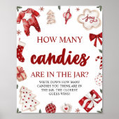 Kerst raden hoeveel Snoepjes Baby shower spel Poster (Voorkant)