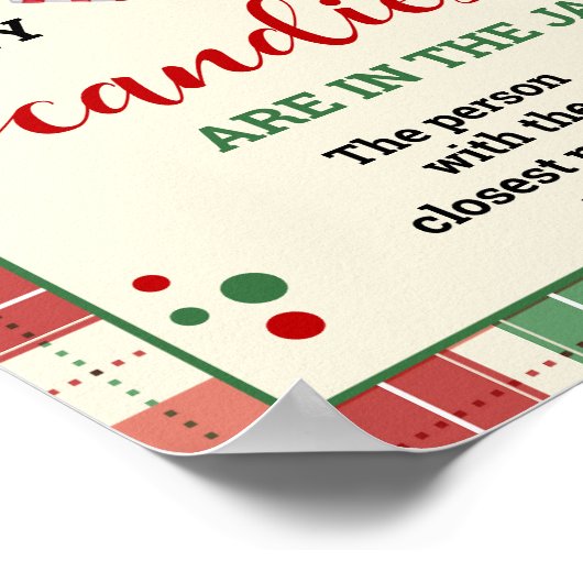 Kerst raden hoeveel Snoepjes spel gespeeld teken Poster (Hoek)