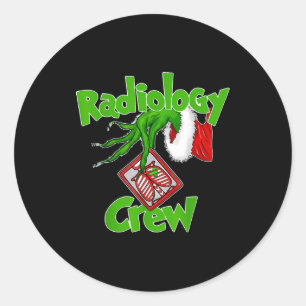 Kerst Radiologie Kerstmis Radioloog Röntgentechnic Ronde Sticker