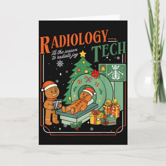 Kerst Radiologie Tech Grappige Gingermans Rad Kaart (Voorkant)
