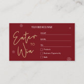 Kerst Raffle Enter om te winnen Business Logo Tick Plaatskaartje (Voorkant)