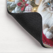 Kerst Ragdoll Cat op Stoel Muismat (Hoek)