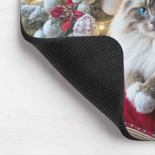 Kerst Ragdoll Cat op  Stoel Muismat (Hoek)