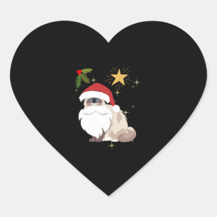 Kerst Ragdoll kat Hart Sticker