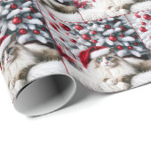 Kerst Ragdoll Kat In Een Kerstman Hoed Cadeaupapier (Rol Hoek)
