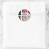 Kerst Ragdoll Kat in venster Ronde Sticker (Tas)