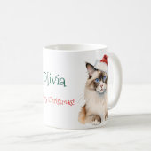Kerst Ragdoll kat Waterverf Koffiemok (Voorkant rechts)