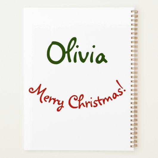 Kerst Ragdoll kat Waterverf Planner (Achterkant)