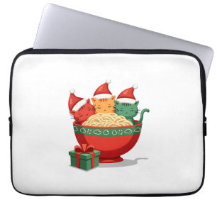 Kerst Ramen Kat Santa Anime Miauw Kitty Miauw Ca Laptop Sleeve