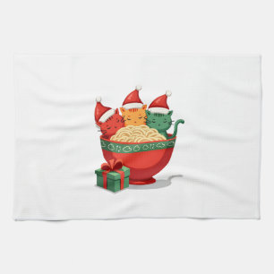 Kerst Ramen Kat Santa Anime Miauw Kitty Miauw Ca Theedoek