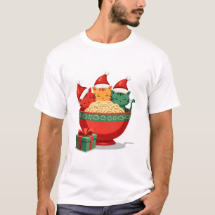 Kerst Ramen Kat Sinterklaas Anime Meow Kitty Meow  T-shirt