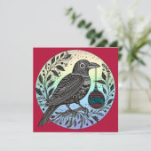 Kerst Raven met Ornament Feestdagenkaart (Staand voorkant)