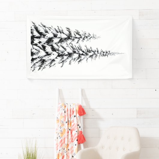 Kerst Realistisch Wonderland Theme Sneeuwboom Spandoek (Insitu)