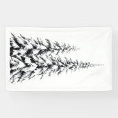 Kerst Realistisch Wonderland Theme Sneeuwboom Spandoek (Horizontaal)