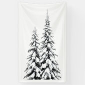 Kerst Realistisch Wonderland Theme Sneeuwboom Spandoek (Verticaal)