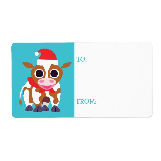 Kerst Reba de Koe Etiket (Voorkant)