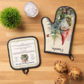 Kerst Recept Keepsake Cookies Gnome Ovenwant & Pannenlap Set (Top down)