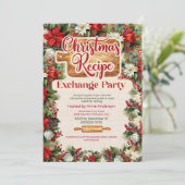 Kerst Recept Uitwisseling Feest Kaart (Staand voorkant)