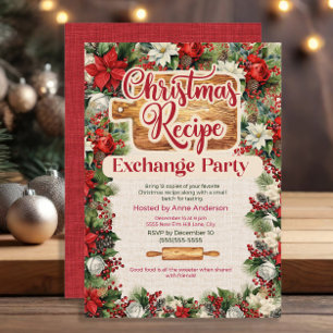 Kerst Recept Uitwisseling Feest Kaart