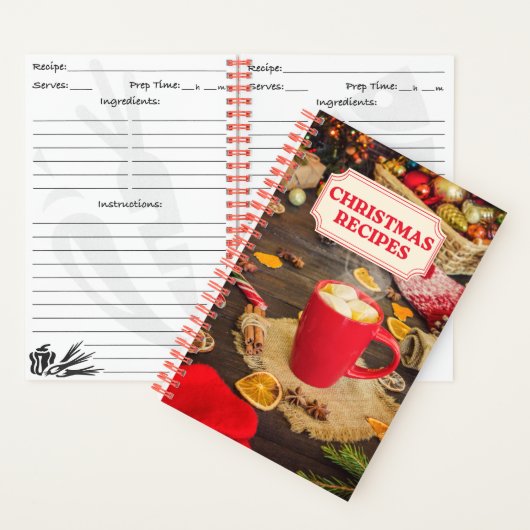 Kerst Recepten Retro Vakantie Recept Notitieboek (Binnen)