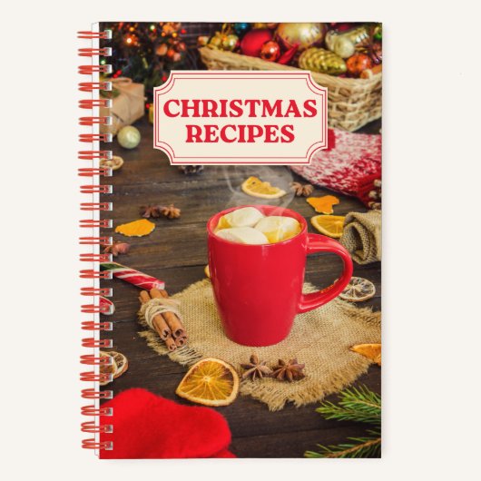 Kerst Recepten Retro Vakantie Recept Notitieboek (Voorkant)