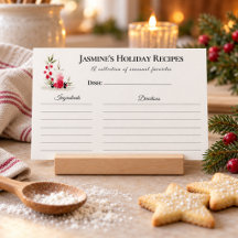 Kerst Receptkaart – Persoonlijke Winter Bloem D