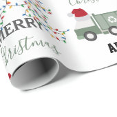 Kerst Recycling Vuilniswagen Aangepaste Naam Cadeaupapier (Rol Hoek)