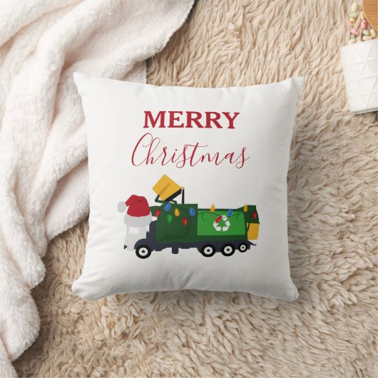 Kerst Recycling Vuilniswagen Kussen (Deken)