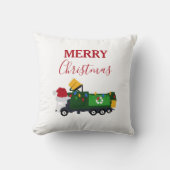 Kerst Recycling Vuilniswagen Kussen (Voorkant)