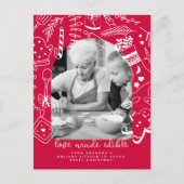 Kerst Red Baking Spirits Bright Photo Card Feestdagenkaart (Voorkant)