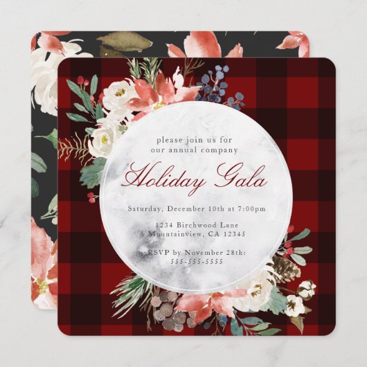 Kerst Red Buffalo Pset Wreate Kaart (Voorkant / Achterkant)